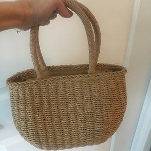 Woven Straw Beach Basket